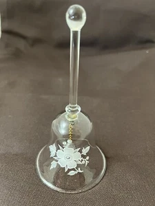 Swarovski Crystal Dinner Table Bell Clear With White Flowers Floral Design - Picture 1 of 8