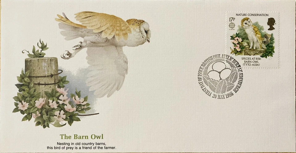 FDC~1986 BRITISH PHILATELIC SOCIETY~THE BARN OWL - Image 1 of 1