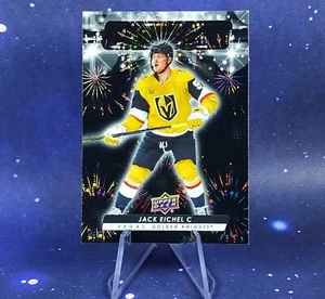 2023-24 UD Jack Eichel SSP Black Dazzlers Vegas Golden Knights Serie 2 Hockey - Imagen 1 de 14