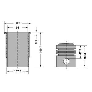 Juego de hembra de cilindro de pistón para John Deere 310 510 710 2510 820 920 1020-3120 - Imagen 1 de 1