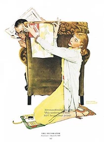 Norman Rockwell print: "THE HOME DECORATOR" 11" x 15" Interior design fashion - Picture 1 of 1