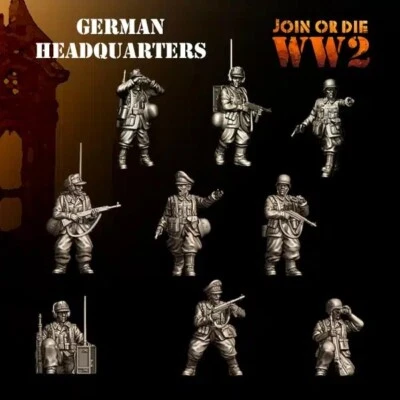JOIN OR DIE 28mm WW2 German HQ - Officer Observer - Heer - Bolt Action Compatible