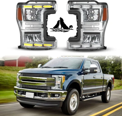 LED DRL Sequential Headlights for 2017 2018 2019 Ford F-250 F350 F450 Super Duty Foto 1 de 4