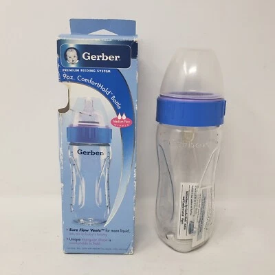 Gerber Comforthold Bottle Triangular Shape Premium Feeding System Sure Flow Vent - Image 1 of 4
