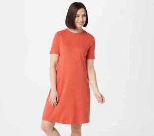 Isaac Mizrahi Live! Essentials Kurzarm T-Shirt Kleid, Persimmon, Small - Bild 1 von 1