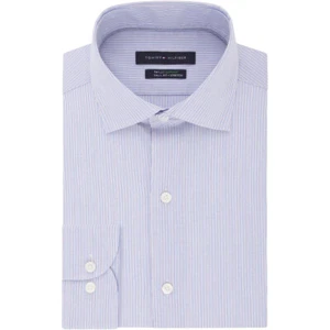 NEW TOMMY HILFIGER THFLEX TALL FIT STRETCH NON IRON STRIPED DRESS SHIRT 17 35/36 - Picture 1 of 2