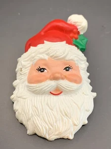 SANTA CLAUS Holiday Pin Brooch Smiling Face - Picture 1 of 3