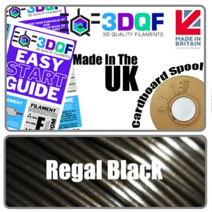 3DQF UK Manufactured Regal Black 3D Printing Filament 1.75mm PLA 1KG   - Picture 1 of 7