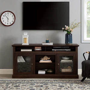 TV Stand for TVs Up to 65" American Traditional Media Console w/Cabinets & Shelf - Picture 1 of 14