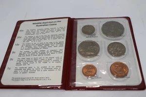1975 AUSTRALIAN UNC 6 COIN SET - 1c to 50c - RED FOLDER - FREE AU POST - Picture 1 of 3