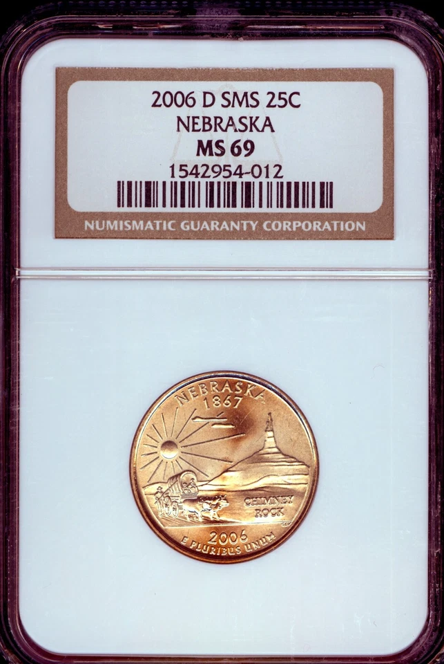 2006 -D SMS NEBRASKA State Territorial Quarter MS69 by NGC - Image 1 of 3