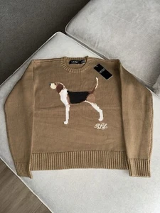 Ralph Lauren Intarsia-Knit Beagle Cotton Jumper cotton L Large - Picture 1 of 5