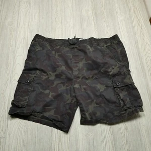 Arizona Jeans Cargo Shorts Size 3XL Midnight Purple Camo Canvas Elastic Waist - Picture 1 of 10