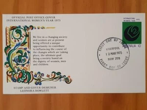 Australian Stamps First Day Cover 12 Mar 1975 Year of Women FREEPOST IN AUST - Foto 1 di 1