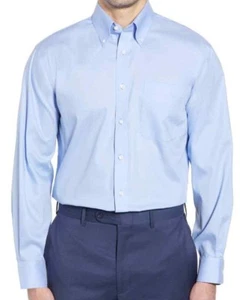 Nordstrom Herren blau Oxford Hemd Größe 17 traditionelle Passform faltenfrei - Bild 1 von 7