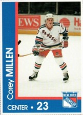 Corey Millen 1989-90 New York Rangers Marine Midland Bank