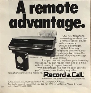 1980 Record-A-Call Answering Machine PRINT AD Remote Advantage VTG 80s Telephone - Picture 1 of 5