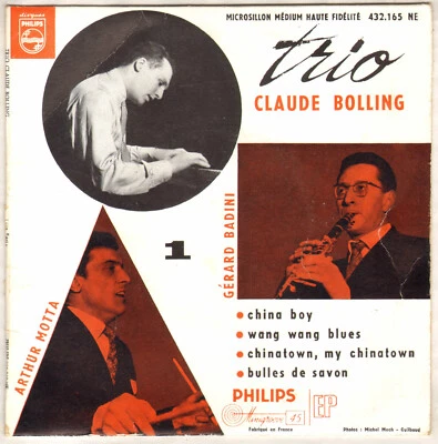 CLAUDE BOLLING TRIO "CHINA BOY" JAZZ EP 1957 PHILIPS 432.165 Boris Vian! - Photo 1/4