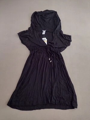 Vestido con Capucha Dotti Nuevo con Etiquetas Para Mujer S Negro Sólido Cuello C Manga Corta Con Capucha Informal Foto 1 de 4