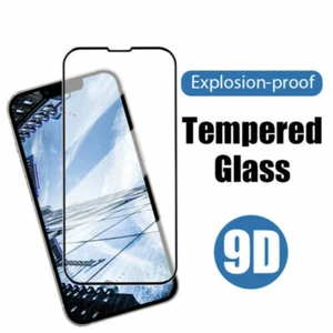 For iPhone 15 14 Plus 13 12 11Pro Max XR Xs Tempered Glass Full Screen Protector - Photo 1 sur 13