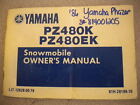 Yamaha Snowmobile Owners Manual 1986 PZ480K PZ480EK 68 Pages LIT-12628-00-79