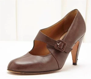 MARNI Cuero Marrón Hebilla Detail Clásico Tacón Alto Zapato Bomba 7.5 37.5 - Imagen 1 de 8