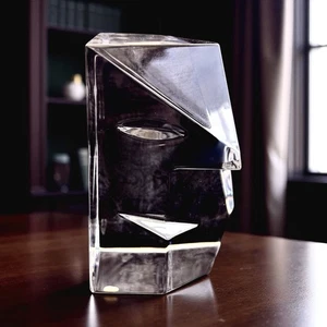 Martti Rytkonen for Orrefors Face Cubist Prism Sculpture - Picture 1 of 11