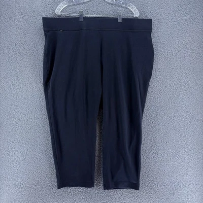 Lands End Leggings Women 3X/P Petite Black Knit Stretch Ankle Pants - Image 1 of 4