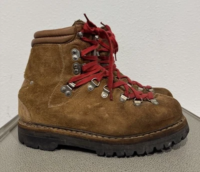 Vintage Lowa Boots Sz 7.5 N Leather Vibram Hiking Mountaineering 80 Germany - Image 1 of 4