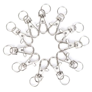 10x Silver Swivel Trigger Clips Snap Lobster Clasp Hook Bag Key Ring Hooks GiBxb - Picture 1 of 12