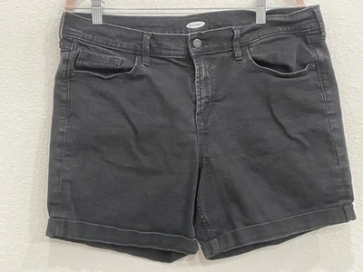 Pantalones Cortos Vaqueros Antiguos Azul Marino Negros Para Mujer 14 Verano Informales Exterior Puños Originales Foto 1 de 4