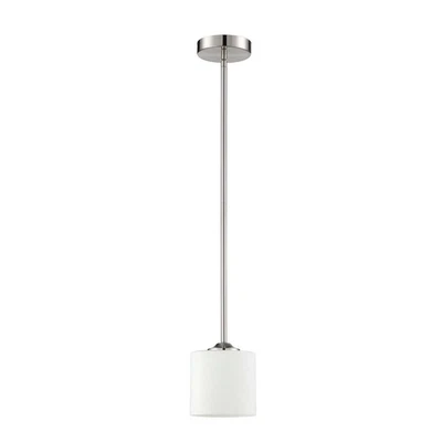 Sunset Lighting Iris 1-Light Mini Pendant Ceiling 100W Bright Satin Nickel - F11 - Image 1 of 2