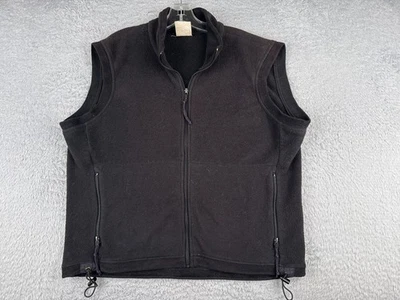 VINTAGE REI Vest Women Extra Large Black Full Zip Mock Neck Fleece Polyester - Image 1 of 4