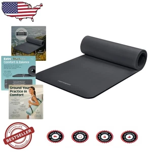 Deluxe Solana 1/2" Yoga Mat Graphite - Built to Last Non-Slip Floor Workout Mat - Picture 1 of 10