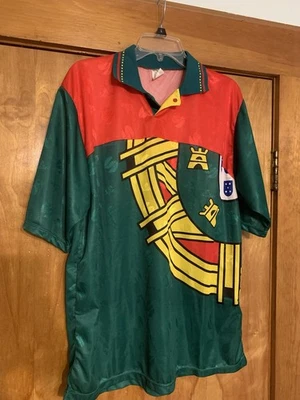 Camiseta de futebol vintage Portugal década de 1990 tamanho 2XL RARA - Imagem 1 de 4