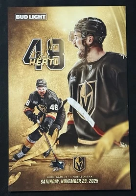 2025-26 ВЕГАС ЗОЛОТЫЕ РЫЦАРИ ДОМАШНЯЯ ИГРА #14 ИГРОВОЙ ДЕНЬ ПЛАКАТ НОЯБРЬ 29, 2025 - Изображение 1 из 2