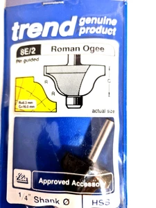 TREND Router Bit Cutter 8E/2X1/4HSS - Pin guided Roman Ogee- Radius 6.3mm - Picture 1 of 1