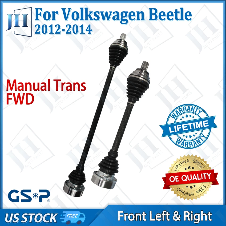 Par delantero izquierdo derecho OE eje CV eje para Volkswagen Beetle 2012-14 tracción delantera manual Foto 1 de 4