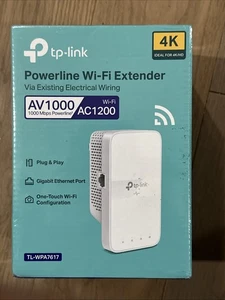 TP-Link Powerline Wi-Fi Extender TL-WPA7617 AV1000 Gigabit Ethernet Adapter - Picture 1 of 6