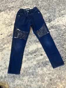 Girls Size 5 Jeggings With Sequins - Picture 1 of 4