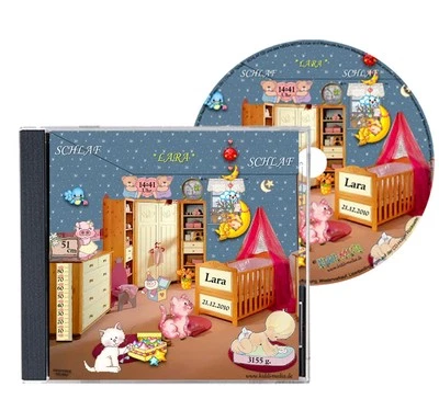 Schlaflied CD mit Namen Geschenk zur Taufe Geburt Weihnachtsgeschenk Kindermusik - Bild 1 von 3