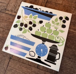 Carter Poole pottery 6" tile studio art mid century kitchen Ceramic vintage - Picture 1 of 5