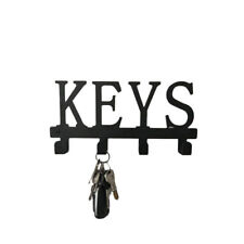 Key Holder Storage Hooks Wall Mounted Black Metal Rack Hanger Shabby Chic Style