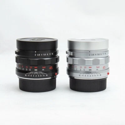 Funleader Contax G45 F2 lens black paint chrome converted For Leica M mount - Image 1 of 4