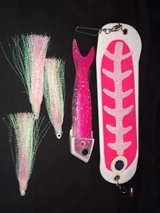 High Percentage Trolling Bait/Meat Rig/ Pink Crush Bite My Herring Strip/360 - Picture 1 of 8