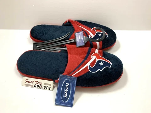 Houston Texans Mens Slippers Slides Flip Flops NFL Non-Slip LARGE (11-12) Cover