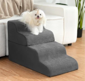 New Fylecen Dog Stairs 4 Tiers Steps Ramp Small Dogs Cats Stable Non Slip Cover - Picture 1 of 7