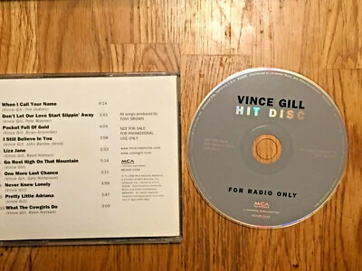 Rare VINCE GILL For Radio Only HIT DISC 1998 PROMO CD DJ 10 track - Image 1 of 4