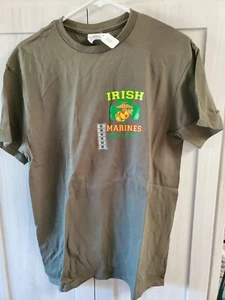 Neu Irish Marines Semper Fidelis Claoi I Geonai grün MED T-Shirt lebendige Farben - Bild 1 von 6