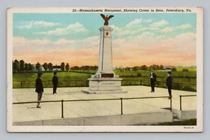 Postkarte Massachusetts Monument zeigt Krater im hinteren Petersburg Virginia - Bild 1 von 2